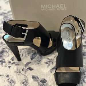 Michael Kors Black Leather Platform Heels